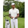 imageCOOFANDY Mens Polo Shirts Short Sleeve Golf Polo Button Pullover Casual Contrast Color Basic T Shirt Ribbed CollarWhite