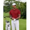 imageCOOFANDY Mens Polo Shirts Short Sleeve Golf Polo Button Pullover Casual Contrast Color Basic T Shirt Ribbed CollarWine Red