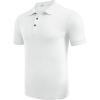 imageCOOFANDY Mens Textured Polo Shirts Short Sleeve Slim Fit Casual Button Polo TShirt Summer Collared Golf ShirtAll White