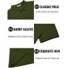imageCOOFANDY Mens Textured Polo Shirts Short Sleeve Slim Fit Casual Button Polo TShirt Summer Collared Golf ShirtArmy Green