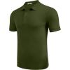 imageCOOFANDY Mens Textured Polo Shirts Short Sleeve Slim Fit Casual Button Polo TShirt Summer Collared Golf ShirtArmy Green