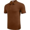 imageCOOFANDY Mens Textured Polo Shirts Short Sleeve Slim Fit Casual Button Polo TShirt Summer Collared Golf ShirtBrown