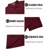 imageCOOFANDY Mens Textured Polo Shirts Short Sleeve Slim Fit Casual Button Polo TShirt Summer Collared Golf ShirtDark Red