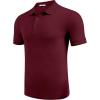 imageCOOFANDY Mens Textured Polo Shirts Short Sleeve Slim Fit Casual Button Polo TShirt Summer Collared Golf ShirtDark Red