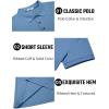imageCOOFANDY Mens Textured Polo Shirts Short Sleeve Slim Fit Casual Button Polo TShirt Summer Collared Golf ShirtDemin Blue