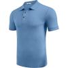 imageCOOFANDY Mens Textured Polo Shirts Short Sleeve Slim Fit Casual Button Polo TShirt Summer Collared Golf ShirtDemin Blue
