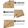 imageCOOFANDY Mens Textured Polo Shirts Short Sleeve Slim Fit Casual Button Polo TShirt Summer Collared Golf ShirtKhaki