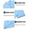 imageCOOFANDY Mens Textured Polo Shirts Short Sleeve Slim Fit Casual Button Polo TShirt Summer Collared Golf ShirtLight Blue