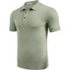 imageCOOFANDY Mens Textured Polo Shirts Short Sleeve Slim Fit Casual Button Polo TShirt Summer Collared Golf ShirtLight Green