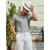 imageCOOFANDY Mens Textured Polo Shirts Short Sleeve Slim Fit Casual Button Polo TShirt Summer Collared Golf ShirtLight Grey