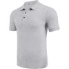imageCOOFANDY Mens Textured Polo Shirts Short Sleeve Slim Fit Casual Button Polo TShirt Summer Collared Golf ShirtLight Grey
