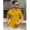 imageCOOFANDY Mens Textured Polo Shirts Short Sleeve Slim Fit Casual Button Polo TShirt Summer Collared Golf ShirtYellow