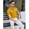 imageCOOFANDY Mens Textured Polo Shirts Short Sleeve Slim Fit Casual Button Polo TShirt Summer Collared Golf ShirtYellow