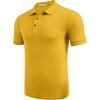 imageCOOFANDY Mens Textured Polo Shirts Short Sleeve Slim Fit Casual Button Polo TShirt Summer Collared Golf ShirtYellow