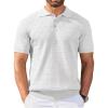 imageCOOFANDY Mens Knit Polo Shirt Short Sleeve Vintage Textured Casual Golf Shirts Summer Beach TopWhite