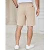 imageCOOFANDY Mens Casual Shorts Cotton Elastic Waist Drawstring Shorts Lightweight Summer Beach ShortsBeige
