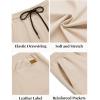 imageCOOFANDY Mens Casual Shorts Cotton Elastic Waist Drawstring Shorts Lightweight Summer Beach ShortsBeige