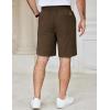 imageCOOFANDY Mens Casual Shorts Cotton Elastic Waist Drawstring Shorts Lightweight Summer Beach ShortsBrown