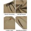 imageCOOFANDY Mens Casual Shorts Cotton Elastic Waist Drawstring Shorts Lightweight Summer Beach ShortsDark Khaki