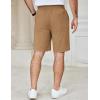 imageCOOFANDY Mens Casual Shorts Cotton Elastic Waist Drawstring Shorts Lightweight Summer Beach ShortsDark Khaki