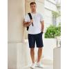 imageCOOFANDY Mens Casual Shorts Cotton Elastic Waist Drawstring Shorts Lightweight Summer Beach ShortsDark Navy Blue