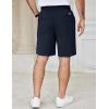 imageCOOFANDY Mens Casual Shorts Cotton Elastic Waist Drawstring Shorts Lightweight Summer Beach ShortsDark Navy Blue