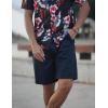 imageCOOFANDY Mens Casual Shorts Cotton Elastic Waist Drawstring Shorts Lightweight Summer Beach ShortsDark Navy Blue