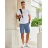 imageCOOFANDY Mens Casual Shorts Cotton Elastic Waist Drawstring Shorts Lightweight Summer Beach ShortsDenim Blue