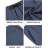 imageCOOFANDY Mens Casual Shorts Cotton Elastic Waist Drawstring Shorts Lightweight Summer Beach ShortsDenim Blue
