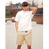 imageCOOFANDY Mens Casual Shorts Cotton Elastic Waist Drawstring Shorts Lightweight Summer Beach ShortsKhaki
