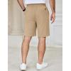imageCOOFANDY Mens Casual Shorts Cotton Elastic Waist Drawstring Shorts Lightweight Summer Beach ShortsKhaki