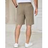 imageCOOFANDY Mens Casual Shorts Cotton Elastic Waist Drawstring Shorts Lightweight Summer Beach ShortsKhaki2