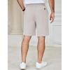 imageCOOFANDY Mens Casual Shorts Cotton Elastic Waist Drawstring Shorts Lightweight Summer Beach ShortsLight Grey