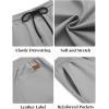 imageCOOFANDY Mens Casual Shorts Cotton Elastic Waist Drawstring Shorts Lightweight Summer Beach ShortsLight Grey
