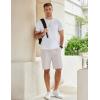 imageCOOFANDY Mens Casual Shorts Cotton Elastic Waist Drawstring Shorts Lightweight Summer Beach ShortsLight Grey