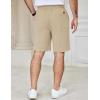 imageCOOFANDY Mens Casual Shorts Cotton Elastic Waist Drawstring Shorts Lightweight Summer Beach ShortsLight Khaki