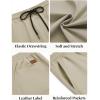 imageCOOFANDY Mens Casual Shorts Cotton Elastic Waist Drawstring Shorts Lightweight Summer Beach ShortsLight Khaki