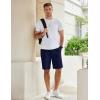 imageCOOFANDY Mens Casual Shorts Cotton Elastic Waist Drawstring Shorts Lightweight Summer Beach ShortsNavy Blue