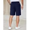 imageCOOFANDY Mens Casual Shorts Cotton Elastic Waist Drawstring Shorts Lightweight Summer Beach ShortsNavy Blue