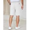 imageCOOFANDY Mens Casual Shorts Cotton Elastic Waist Drawstring Shorts Lightweight Summer Beach ShortsWhite