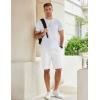 imageCOOFANDY Mens Casual Shorts Cotton Elastic Waist Drawstring Shorts Lightweight Summer Beach ShortsWhite