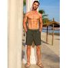 imageCOOFANDY Mens Casual Waffle Shorts Elastic Waist Summer Beach Shorts 7quot Workout Sweat ShortsArmy Green
