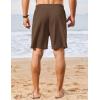 imageCOOFANDY Mens Casual Waffle Shorts Elastic Waist Summer Beach Shorts 7quot Workout Sweat ShortsBrown