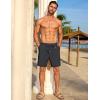 imageCOOFANDY Mens Casual Waffle Shorts Elastic Waist Summer Beach Shorts 7quot Workout Sweat ShortsDark Grey