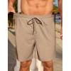 imageCOOFANDY Mens Casual Waffle Shorts Elastic Waist Summer Beach Shorts 7quot Workout Sweat ShortsKhaki