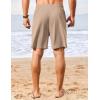 imageCOOFANDY Mens Casual Waffle Shorts Elastic Waist Summer Beach Shorts 7quot Workout Sweat ShortsKhaki