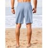 imageCOOFANDY Mens Casual Waffle Shorts Elastic Waist Summer Beach Shorts 7quot Workout Sweat ShortsLight Blue