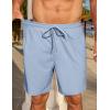 imageCOOFANDY Mens Casual Waffle Shorts Elastic Waist Summer Beach Shorts 7quot Workout Sweat ShortsLight Blue
