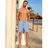 imageCOOFANDY Mens Casual Waffle Shorts Elastic Waist Summer Beach Shorts 7quot Workout Sweat ShortsLight Blue