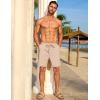 imageCOOFANDY Mens Casual Waffle Shorts Elastic Waist Summer Beach Shorts 7quot Workout Sweat ShortsLight Khaki